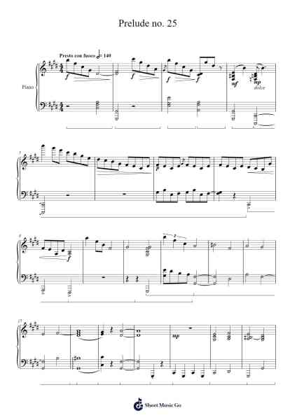 Prelude No. 25 Sheet Music by Brock Savignac-Arr.Sonsaul Corfort