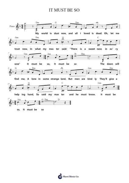 It Must Be So Sheet Music by Leonard Bernstein-Arr.Wrightac Phimaud
