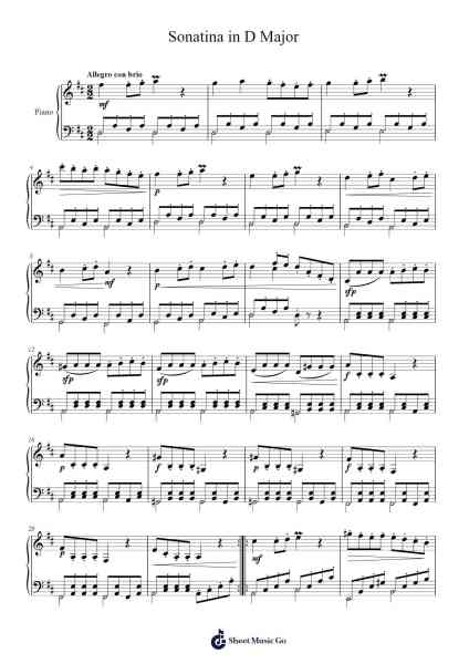 Sonatina in D Major Sheet Music by BCubedMusic-Arr.Abraham Byjones