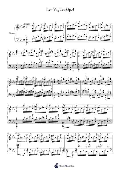 Les Vagues Op. 4 Sheet Music by Vladimir Horowitz-Arr.Sibylmos Fordridge
