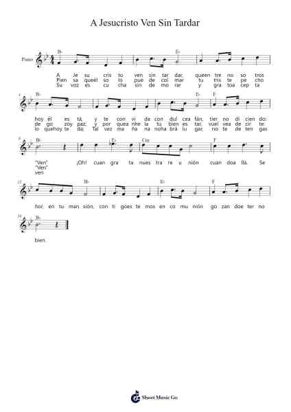 A Jesucristo Ven Sin Tardar Sheet Music by George Frederick Root-Arr.Odemick