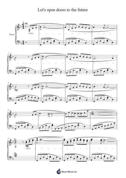 Let's open doors to the future Sheet Music by Masao Aichi-Arr.Attchols Jamestion