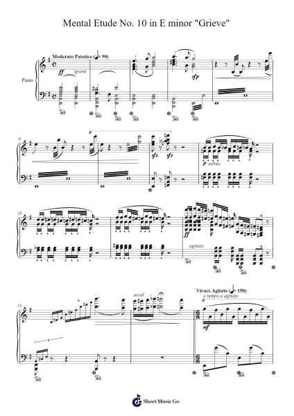 Etude No. 10 in E minor "Grieve" Sheet Music by J.Javier-Arr.Attcolm