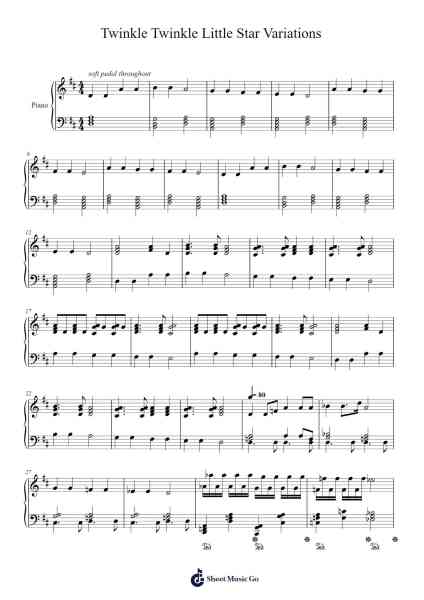 Twinkle Twinkle Little Star Variations Sheet Music by Misc Children-Arr.Wheatmia