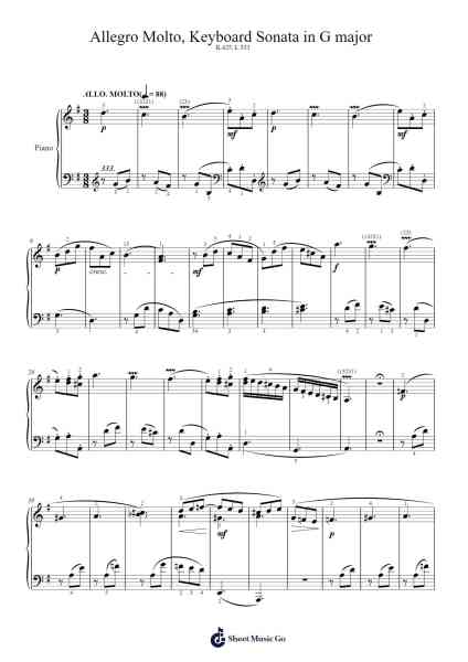 Keyboard Sonata in G Major, K. 425, L. 333 Sheet Music by Domenico Scarlatti-Arr.Steelerah