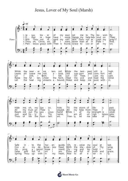 Jesus, Lover of My Soul (Marsh) Sheet Music by Simeon Butler Marsh-Arr.Birlus