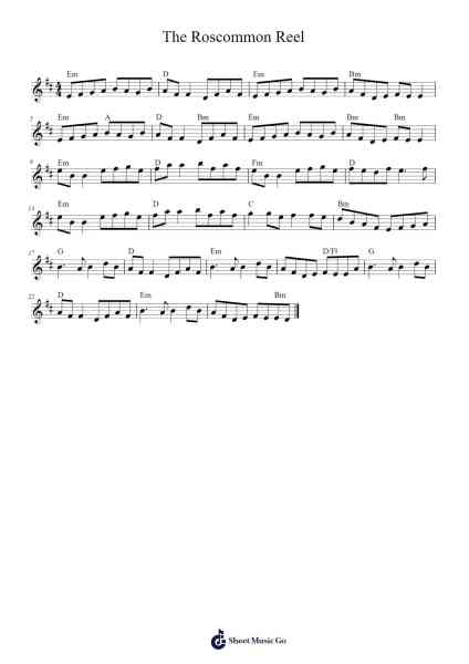 The Roscommon Reel Sheet Music by Unknown author-Arr.Swinria