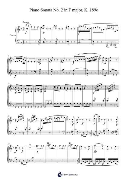 Piano Sonata No. 2 in F Major, K. 280: III. Presto Sheet Music by Wolfgang Amadeus Mozart-Arr.Vindiah Jeanvis