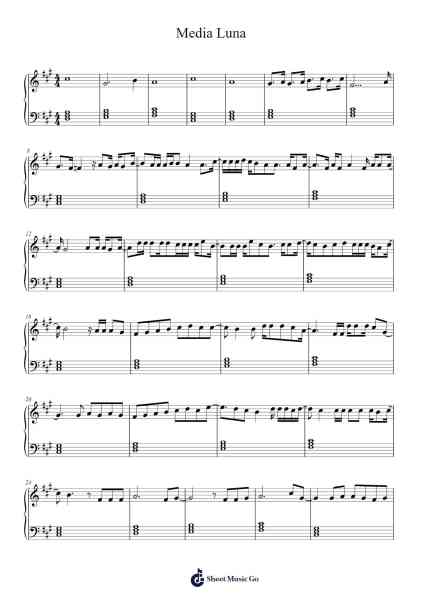 Media Luna Sheet Music by Unknown author-Arr.Phisan Lionelphy