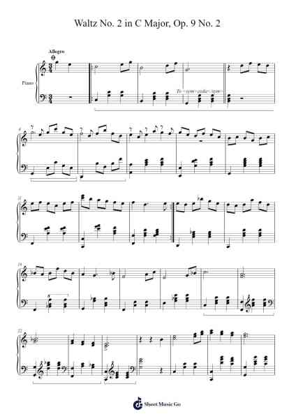 Waltz No. 2 in C Major, Op. 9 No. 2 Sheet Music by Siddhant Arya-Arr.Morelard
