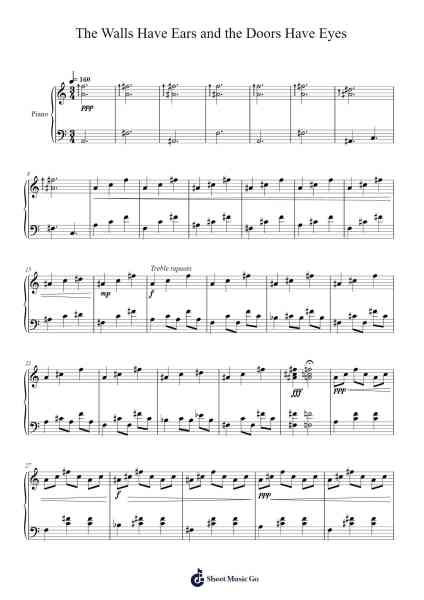 The Walls Have Ears and the Doors Have Eyes Sheet Music by Cumdell Jonlice-Arr.Graril