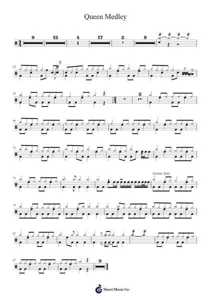 Queen Medley Bladmuziek van Kim Berg-Arr.Cumwyatt