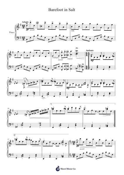Barefoot in Salt Sheet Music by Bjarki Thompson-Arr.Diapenn