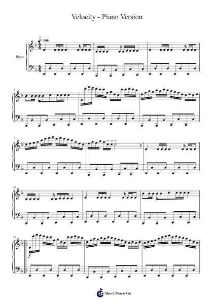Velocity - Piano Version Sheet Music by Kathbart Flowerpiers-Arr.Sainsgen Junebrowne
