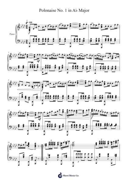 Polonaise No. 1 in A♭ Major Sheet Music by agastyaveluri-Arr.Virmoll