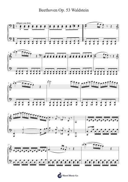 Beethoven Op. 53 Waldstein 樂譜由 Ludwig van Beethoven - 編曲 Priestnee Diermens