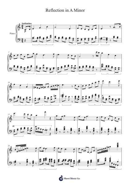 Reflection in A Minor Sheet Music by Jorriel Toursnoah-Arr.Uppold Bruckey