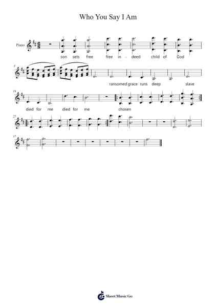 Who You Say I Am Sheet Music by Rocliff-Arr.Irbald Jouvier