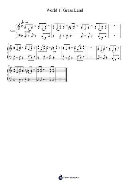 World 1: Grass Land - Super Mario Bros. 3 Sheet Music by Koji Kondo-Arr.Jonric