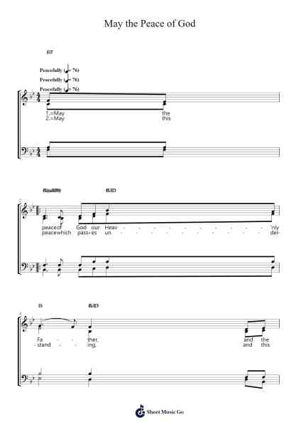 May the Peace of God Sheet Music by Keith and Kristyn Getty-Arr.Woltier