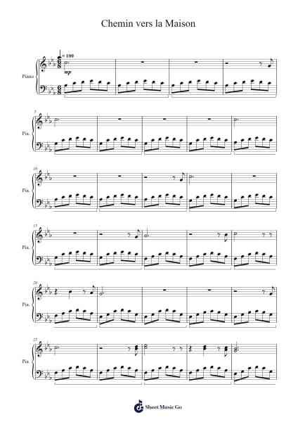 Chemin vers la Maison Sheet Music by Sandro Castiglio-Arr.Bartther Benxon