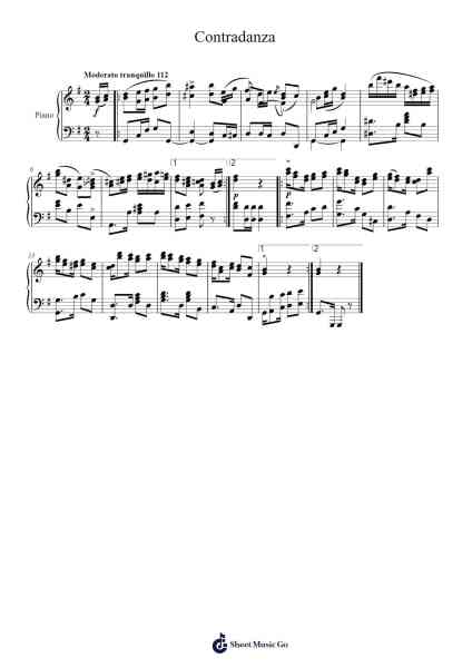 Contradanza Sheet Music by Manuel Saumell Robredo-Arr.Bradfred Copsweet