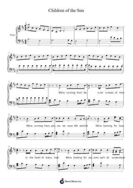 Children of the Sun Sheet Music by Twarres-Arr.Rhotab