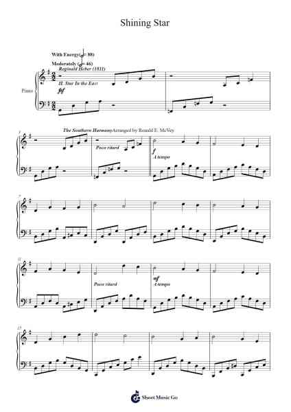 Shining Star Sheet Music by Reginald Heber-Arr.Geward Mansloyd