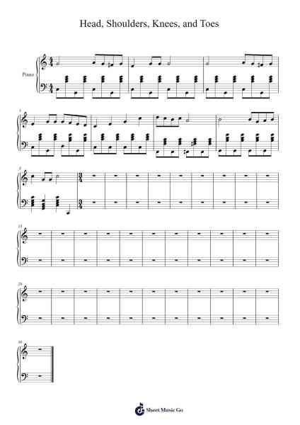 Head, Shoulders, Knees, and Toes Sheet Music by Misc Children-Arr.Boyletio Wanleigh