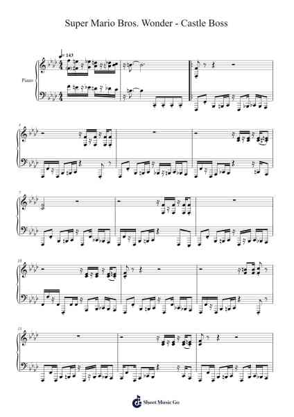 Super Mario Bros. Wonder - Castle Boss (Normal) Sheet Music by Shiho Fujii/Sayako Do/Chisaki Shimazu-Arr.Grifgins