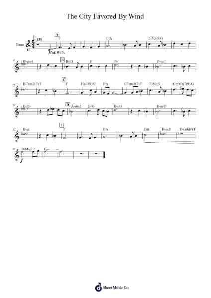 The City Favored By Wind Sheet Music by HOYO-MiX-Arr.Gwenje Cookmike