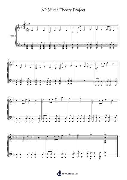 AP Music Theory Project Sheet Music by Jared Frank-Arr.Hughmand