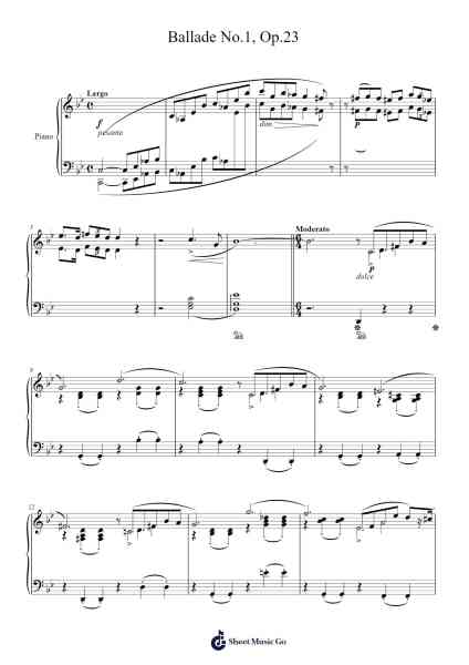 Ballade No. 1 in G Minor, Op. 23 Sheet Music by Frédéric Chopin-Arr.Cliffcam Whbill