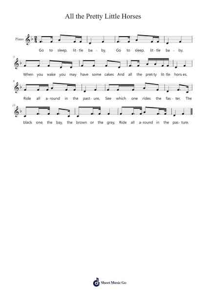 All the Pretty Little Horses Sheet Music by -Arr.Osworth Gosca