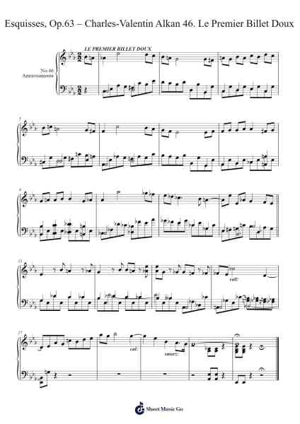Esquisses, Op.63: No. 46 Le Premier Billet Doux Sheet Music by Charles-Valentin Alkan-Arr.Sumia