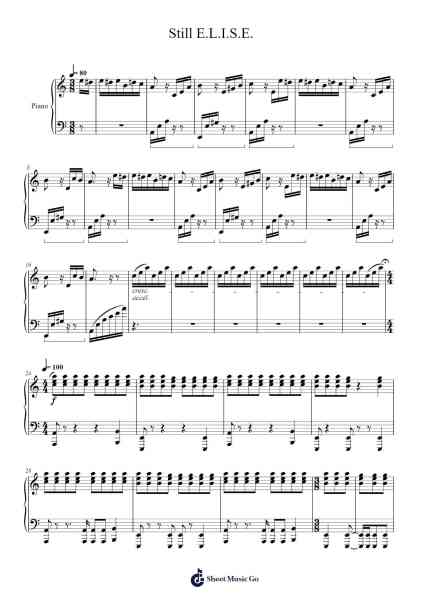 Still E.L.I.S.E. Sheet Music by Ludwig van Beethoven-Arr.Swinfred Clarkdiah