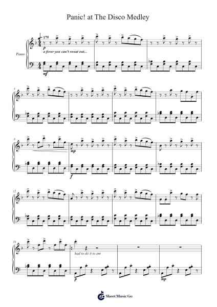 Panic! at The Disco Medley 樂譜由 Brendon Urie - 編曲 Yulevieve