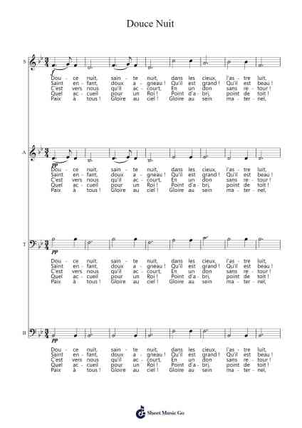 Douce Nuit Sheet Music by Franz Xaver Gruber-Arr.Beroll
