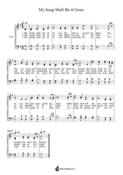 My Song Shall Be of Jesus Sheet Music by William Howard Doane-Arr.Huxver Birdnee