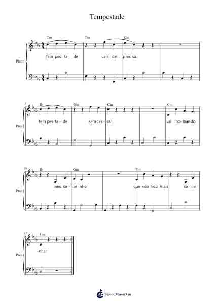 Tempestade Sheet Music by Pablo P-Arr.Taykin Wertor