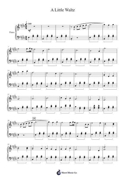 A Little Waltz Sheet Music by Mondchards Temax-Arr.Lanhy