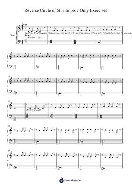 Reverse Circle of 5ths Improv Only Exercises Sheet Music by Heather Mehain-Arr.Wesriah