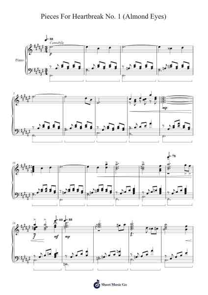 Pieces For Heartbreak No. 1 (Almond Eyes) 乐谱由 Jose M. Flores - 编曲 Ianre