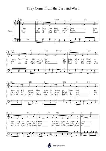 They Come From the East and West Sheet Music by Russel De Koven-Arr.Kitfy