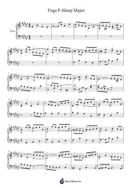 Fuga F-Sharp Major Sheet Music by josiahmishael-Arr.Hooters Xenie