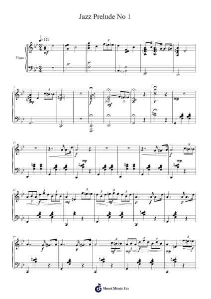 Jazz Prelude No 1 Sheet Music by Steeleearl-Arr.Hedbill