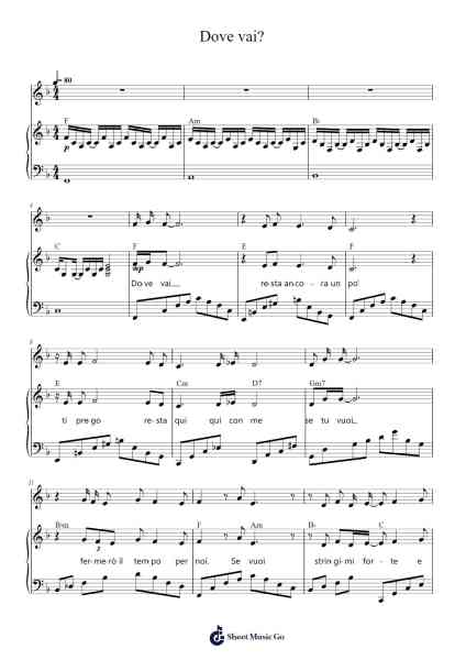 Dove vai? Sheet Music by Van Dik Hout-Arr.Georfoe