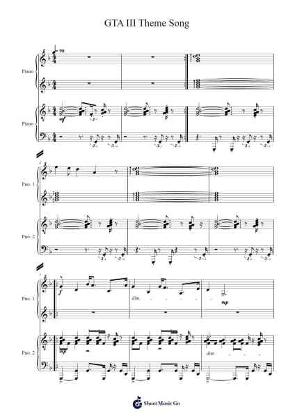 GTA III Theme Song Sheet Music by Misc Computer Games-Arr.Florid Brylan
