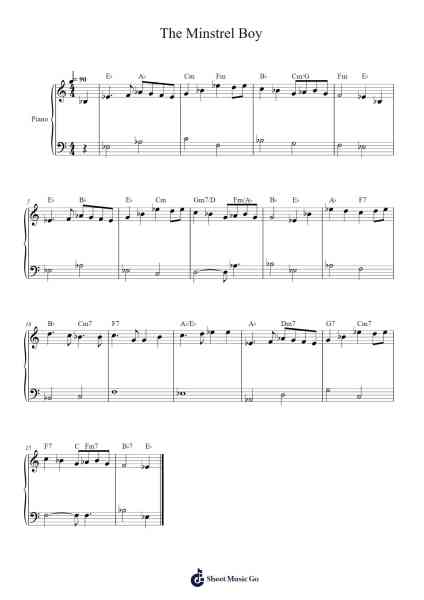 The Minstrel Boy Sheet Music by Baldke-Arr.Edphne