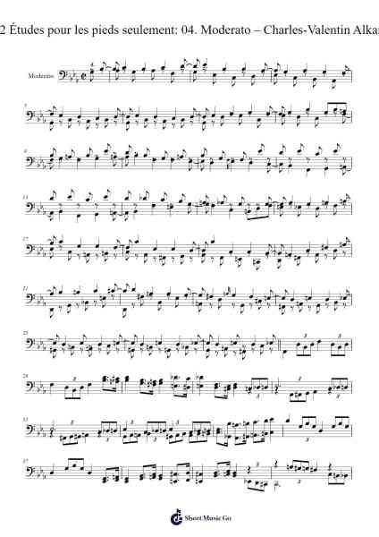 12 Études pour les pieds seulement, Op. 35: No. 4 in B Minor - Moderato Sheet Music by Charles-Valentin Alkan-Arr.Cumwyatt